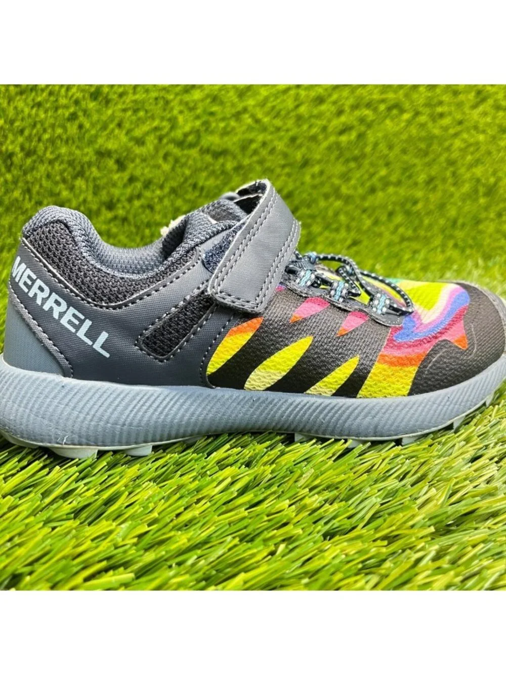 Merrell Nova 2 Rainbow Boys Size 11.5C Black Athletic Running Shoes Sneakers